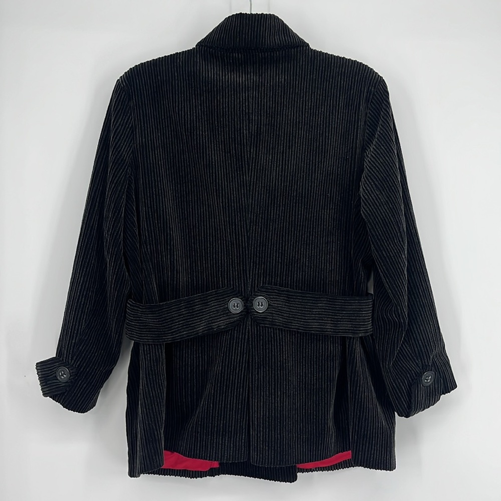 Vintage Y2K 90s Phoebe Buffay Corduroy Jacket Coat Artsy Grunge Goblin Black - Picture 2 of 7